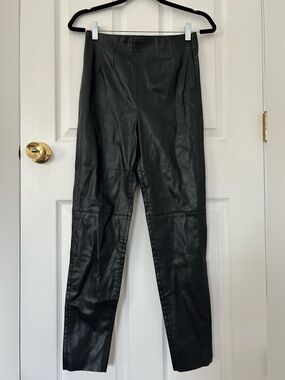 ZARA Black Faux Leather High Waisted Slim Pants Size M
